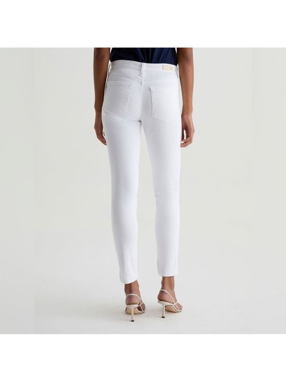 Ag Adriano Goldschmied The Prima Ankle Cigarette Ankle Jeans White Size 27R - Picture 6 of 13